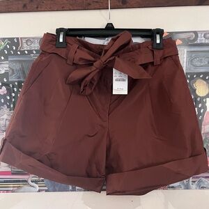 NWT J. Crew Rust Brown Paperbag Tie Waist Shorts